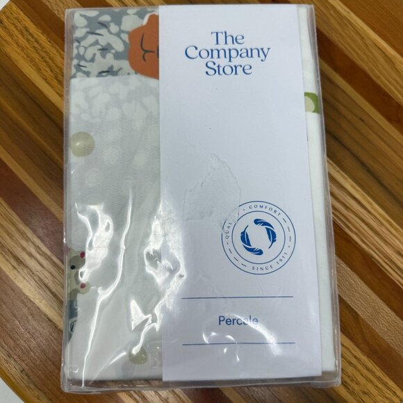 The Company Store Percale Standard Pillowcases Woodland Animals 100% Cotton New - Picture 1 of 3